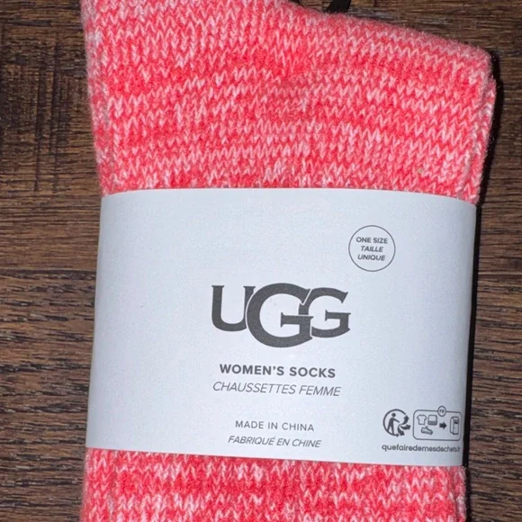 UGG Women's Vibrant Pink Socks - Picture 2 of 4